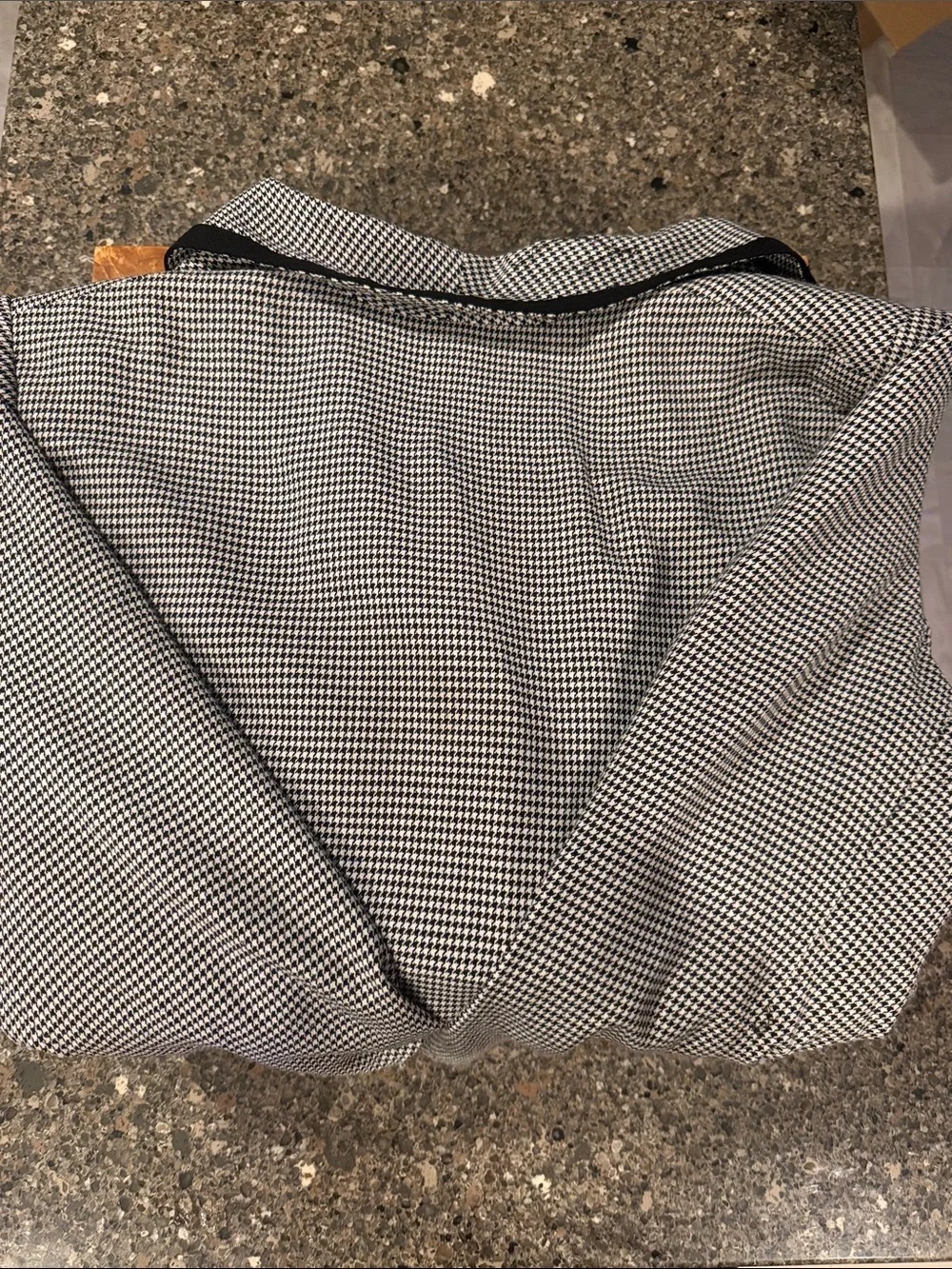Andrea Jovine Black and White Houndstooth Blazer with Black Piping